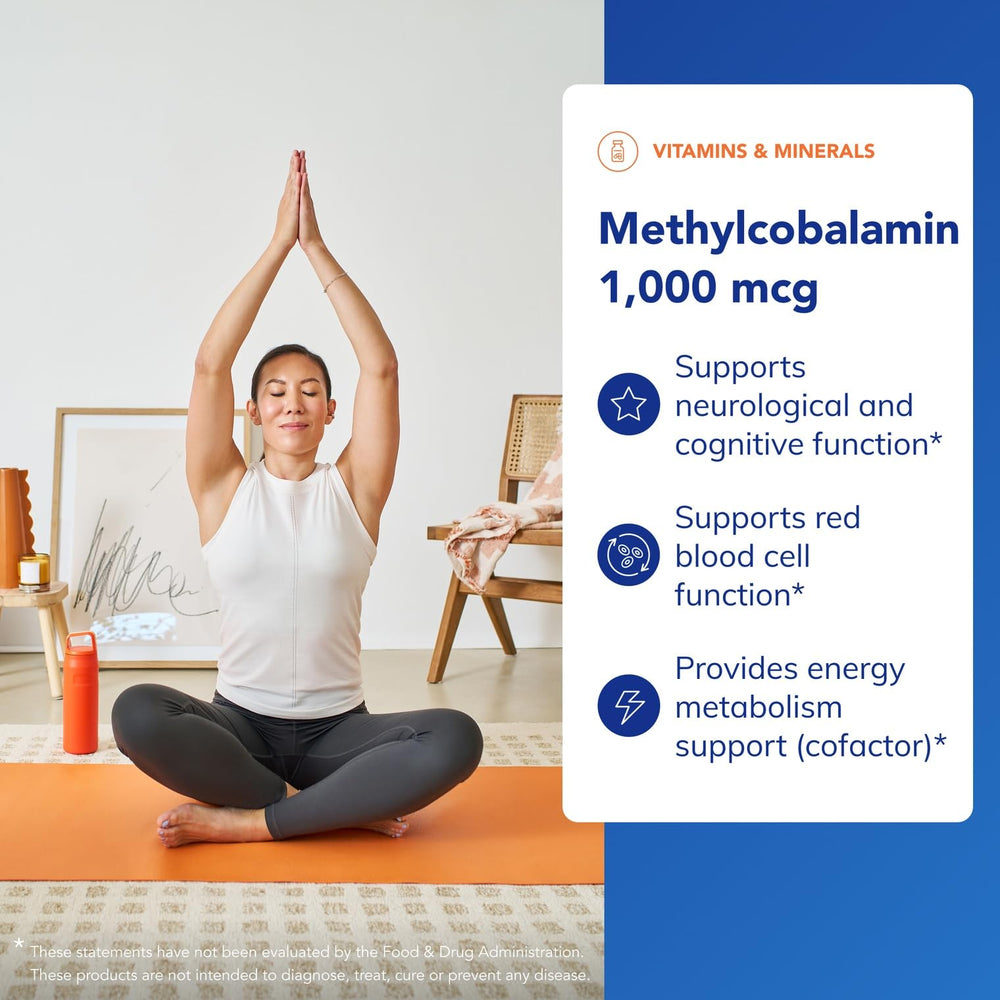Detail of methylcobalamin vitamin B12 1,000 mcg supplement