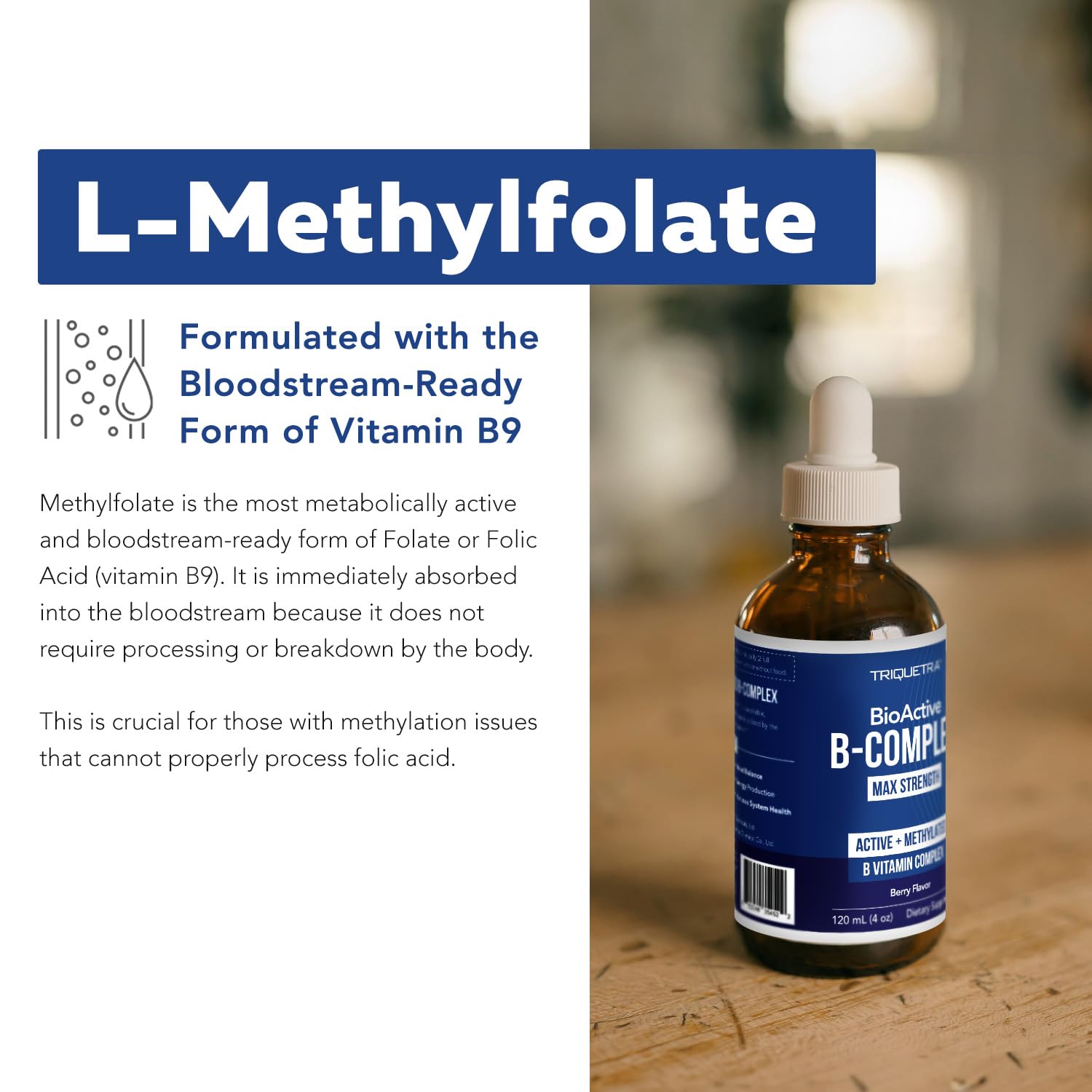 B12 forms and L-methylfolate in the B complex