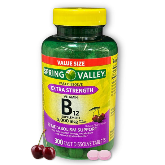 B12 Vitamins 5000mcg Methylcobalamin Cherry Flavor 300 ct bottle