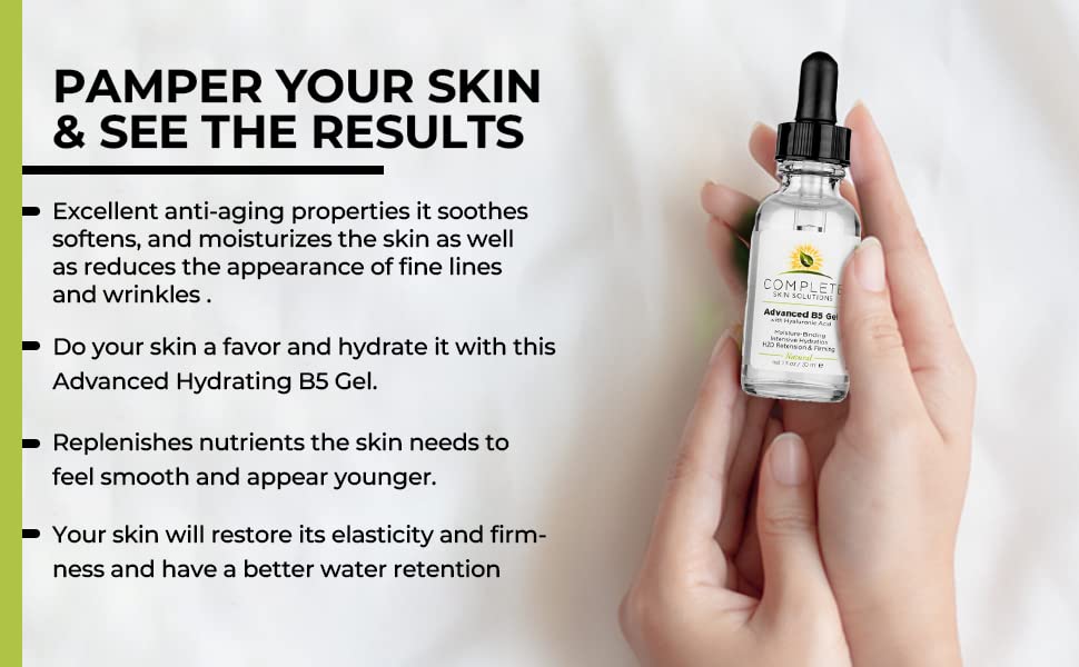B5 gel applied to neck and décolleté area