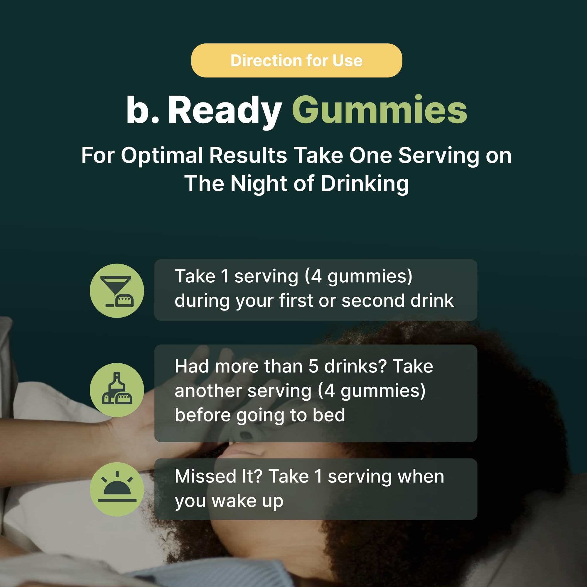 Gummies for morning-after celebrations supporting liver and energy