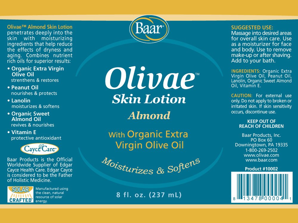 Close-up demonstrating the non-greasy formula of Baar Olivae lotion