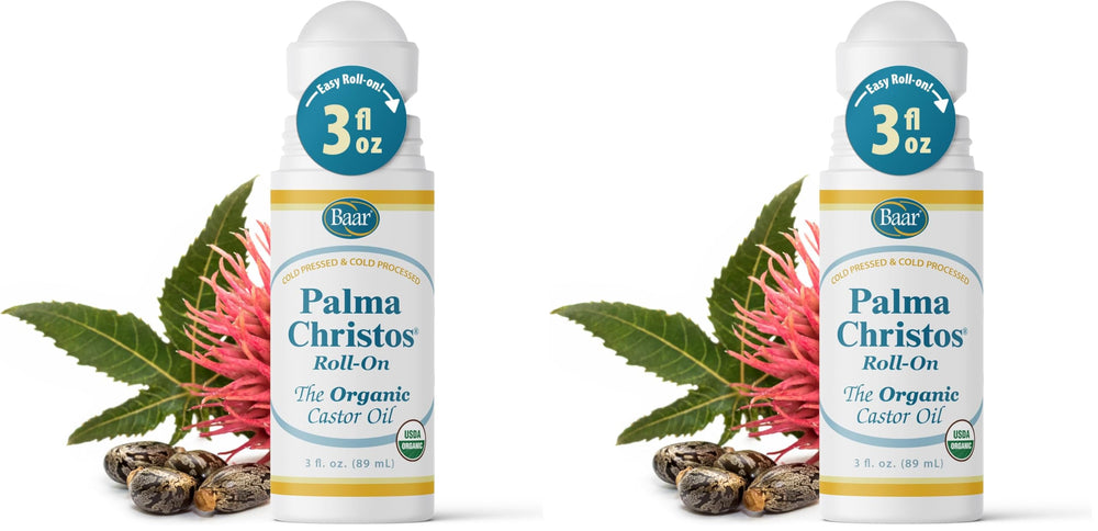 Baar Palma Christos Roll-On Organic Castor Oil 3 oz bottle - 2-pack, front view