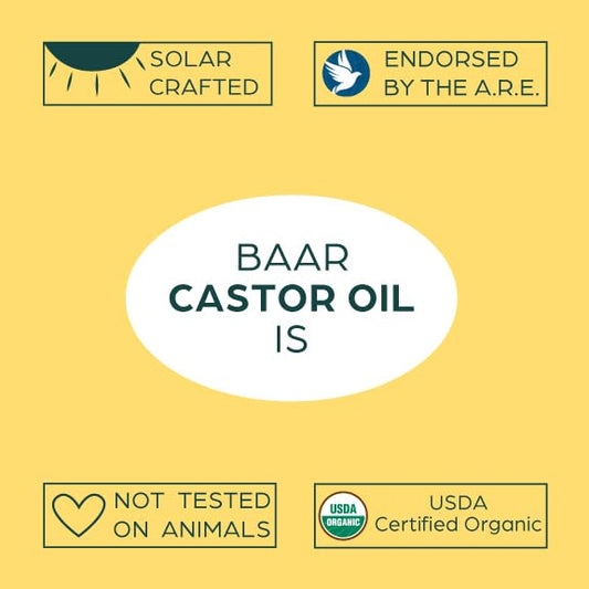 Close-up of roll-on applicator cap on Castor Oil bottle