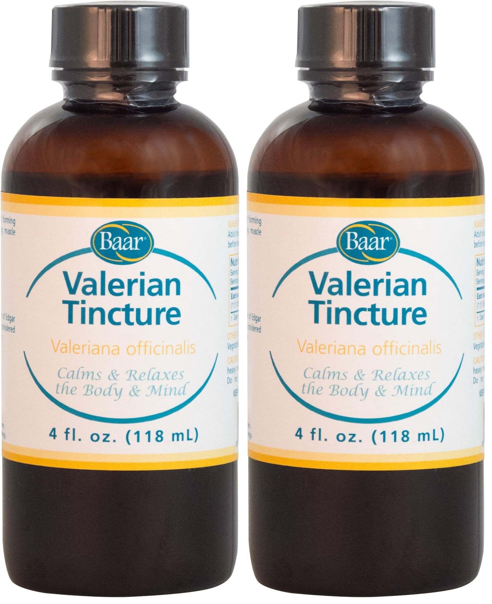 Baar Valerian Tincture bottles - 4 oz each, pack of 2