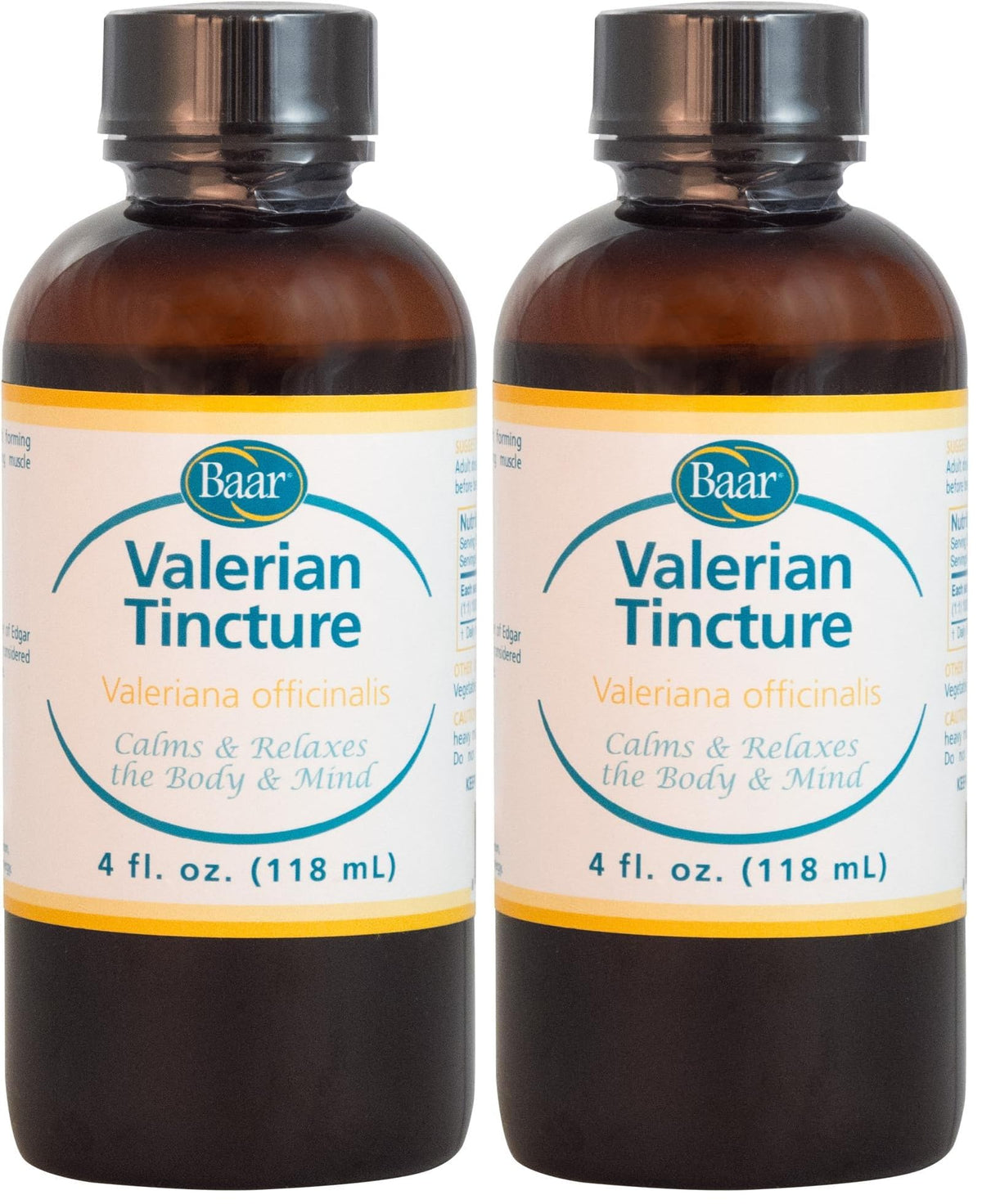 Baar Valerian Tincture bottles - 4 oz each, pack of 2