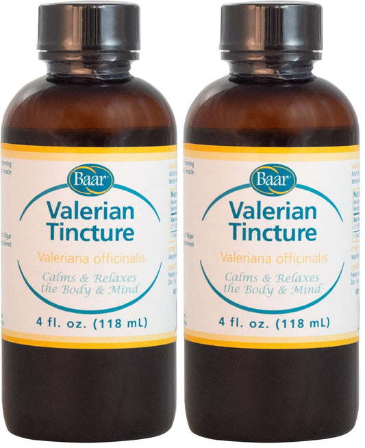 Baar Valerian Tincture bottles - 4 oz each, pack of 2