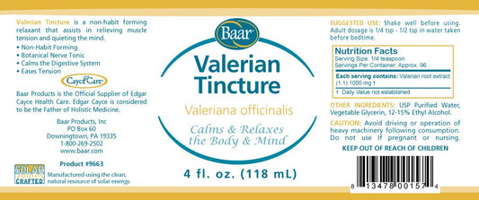 Product shot: Baar Valerian Tincture 4 oz (pack of 2)