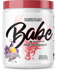 Babe Pre Workout for Women Lavender Lemonade front label showing 13.9 oz size