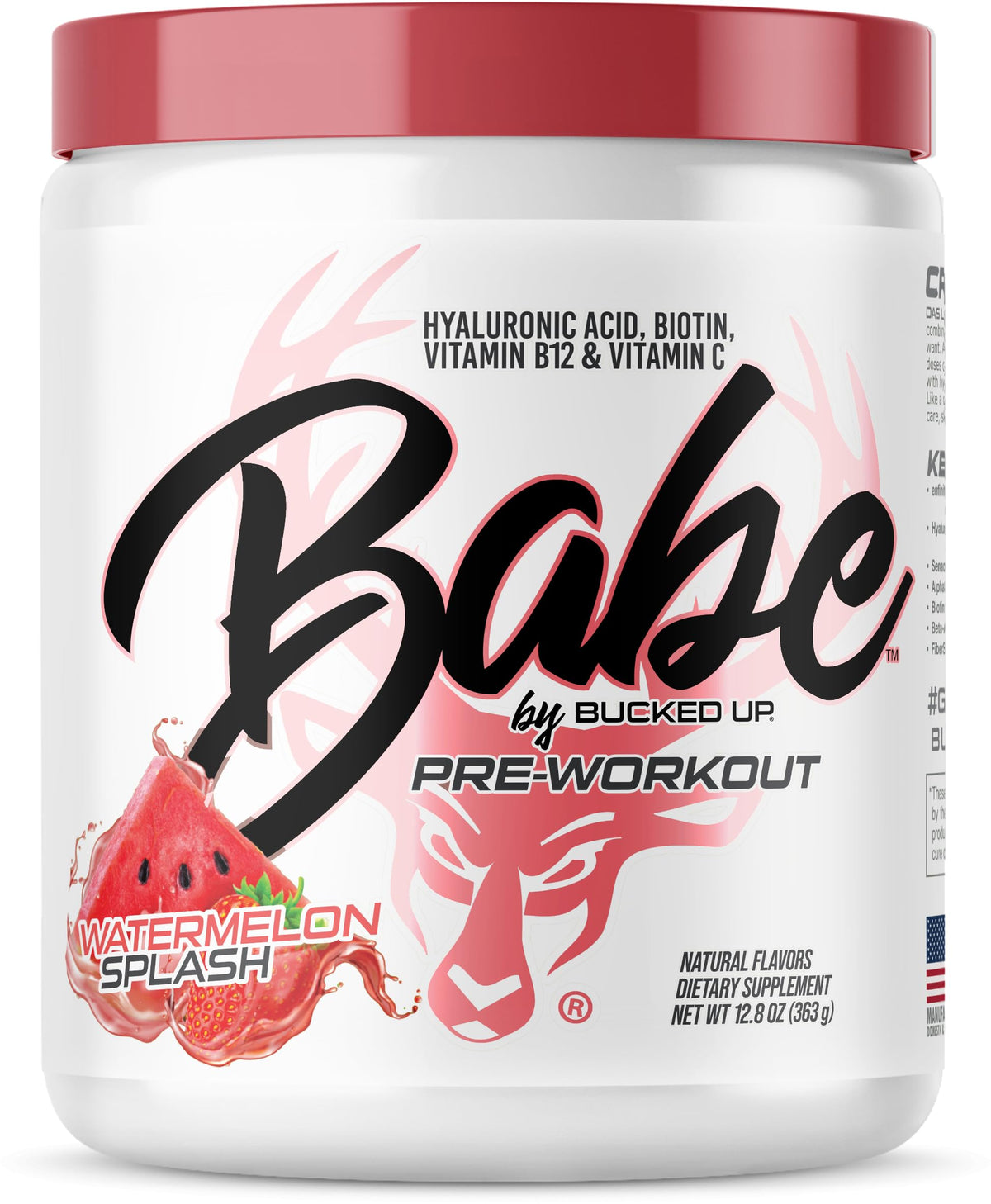 Babe Pre Workout for Women Watermelon Splash front label