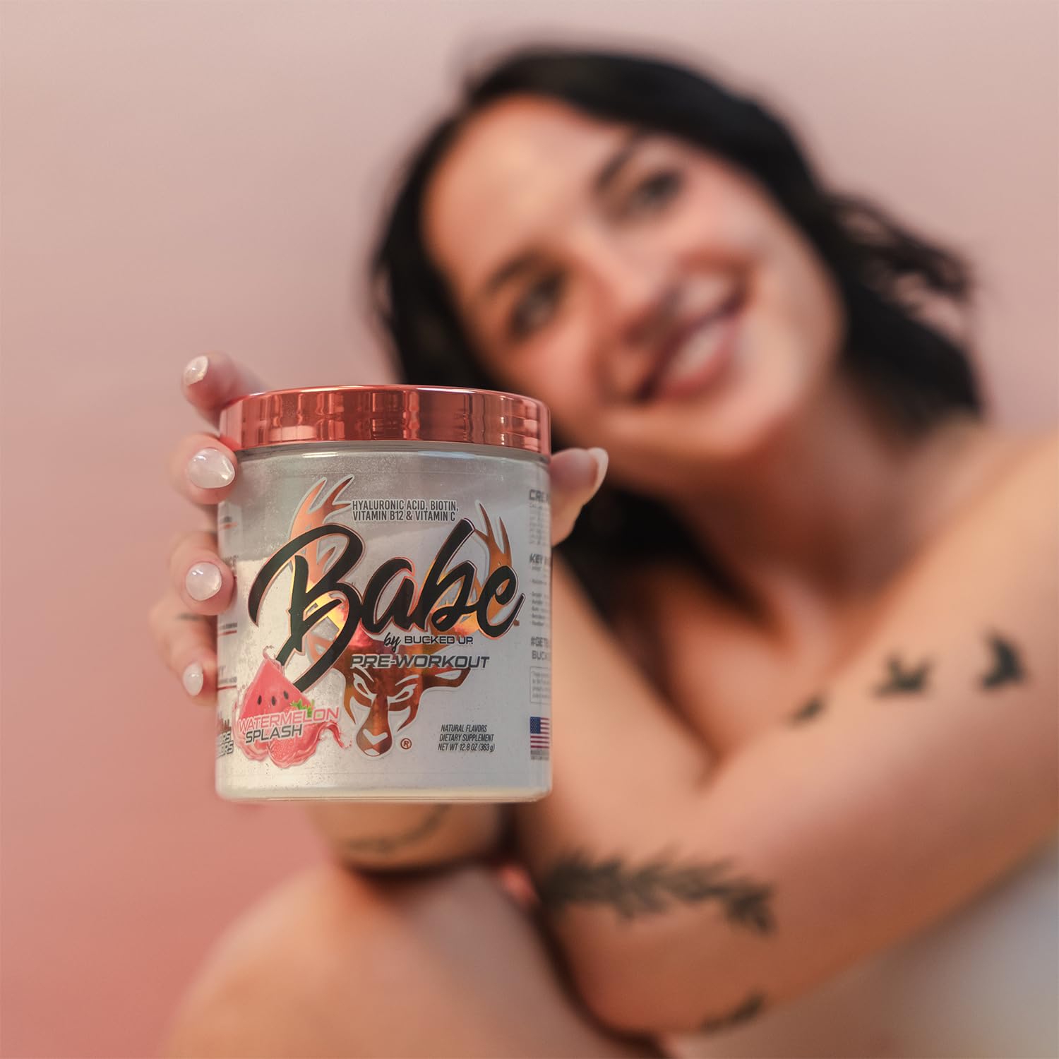Packaging of Babe Pre Workout Women Watermelon Splash
