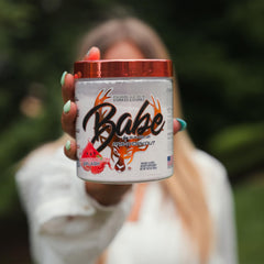 Woman using Babe Pre Workout for Women