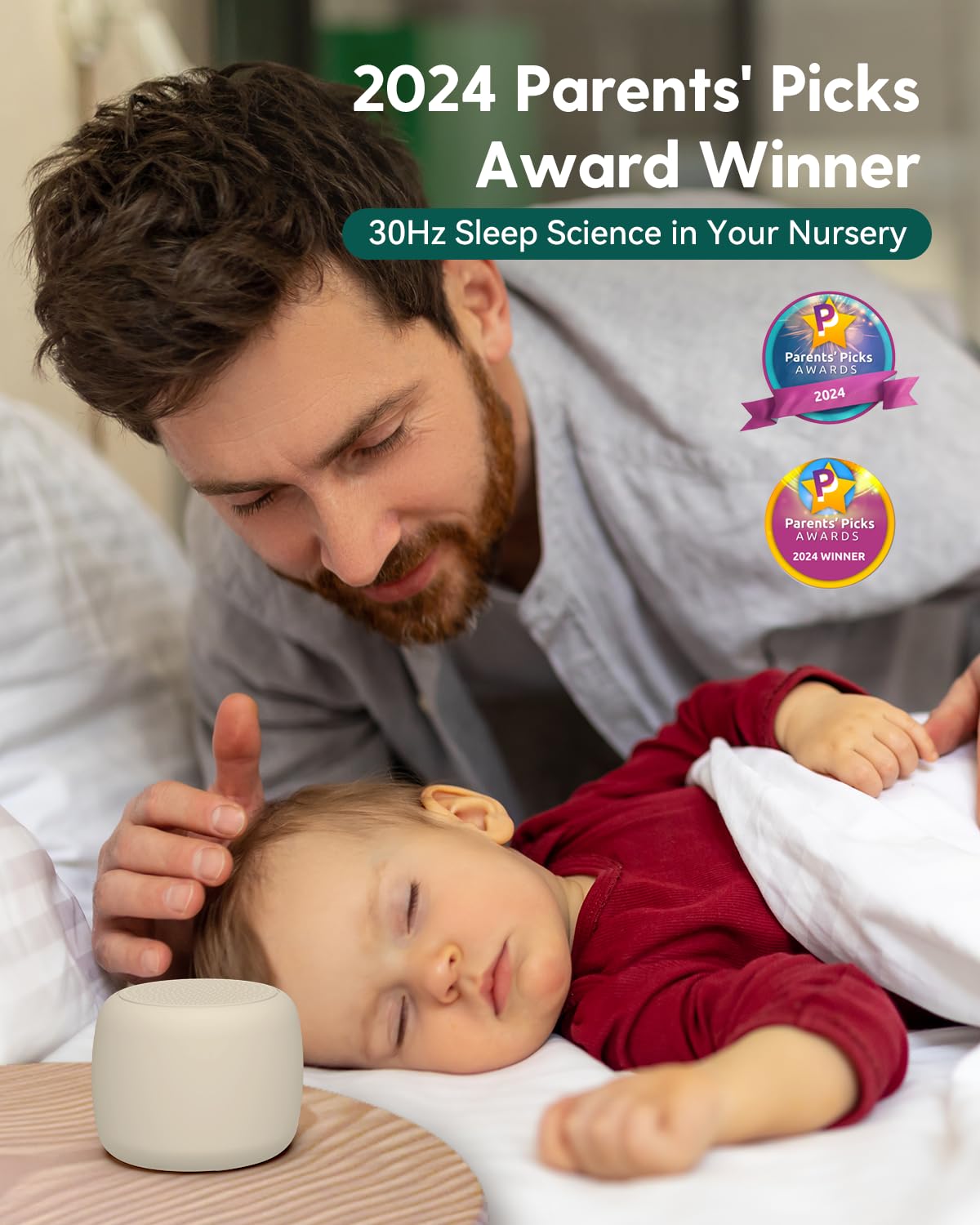 BABELIO putty-gray design blends with any bedside, living room, or travel setup.