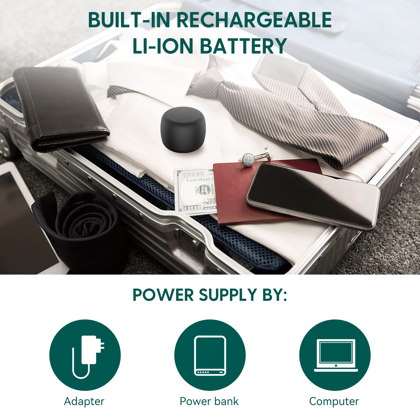 BABELIO rechargeable with Type-C for wireless on-the-go power.
