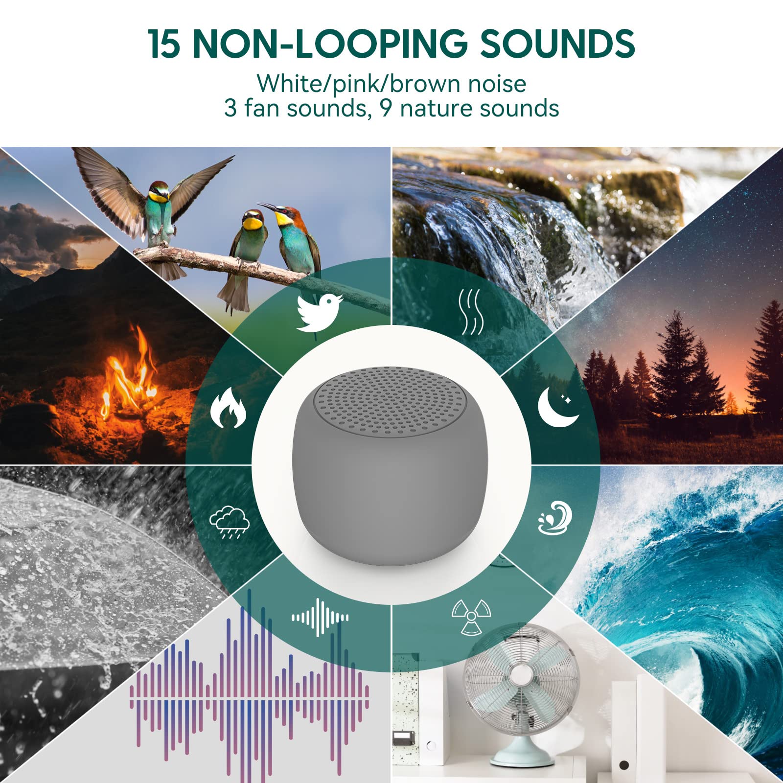 Babelio white-noise-timer-indicator-colors shows easy timer modes for customization.