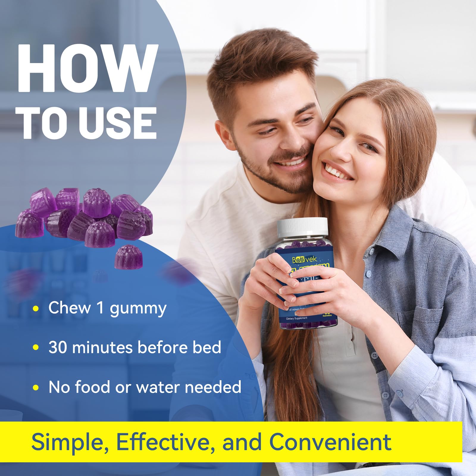 Nutrition facts panel for Babivek Melatonin Gummies