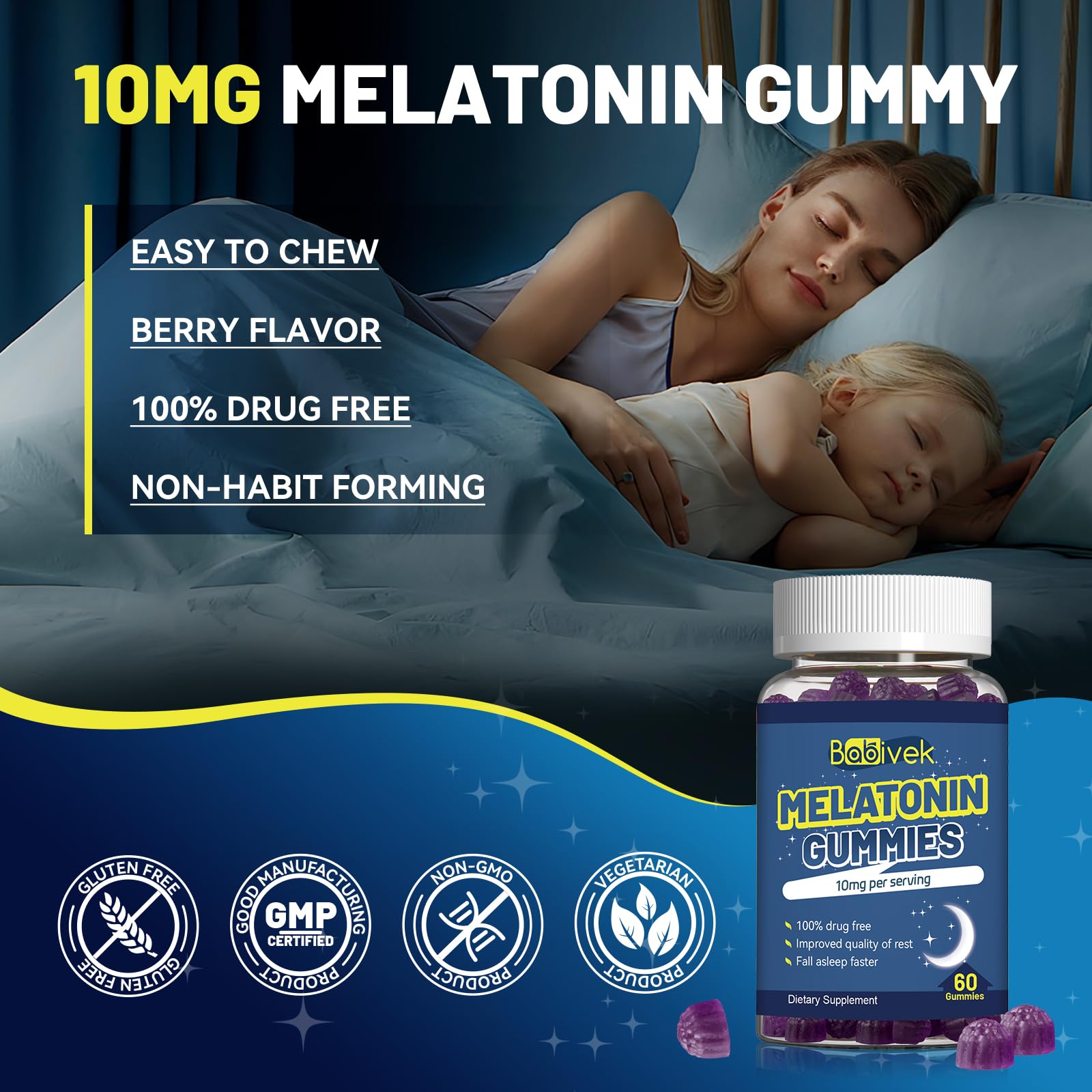 Gluten-free, vegan, non-GMO icons on Babivek label