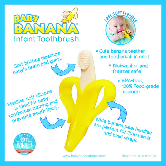 Close-up of soft silicone bristles on Baby Banana toothbrush