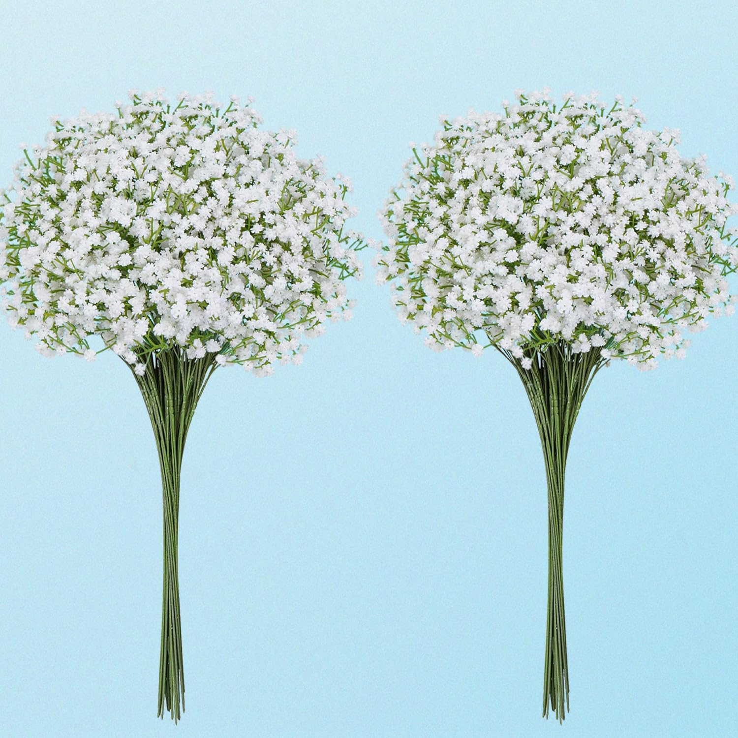 White artificial Baby's Breath flowers on stem for wedding decor