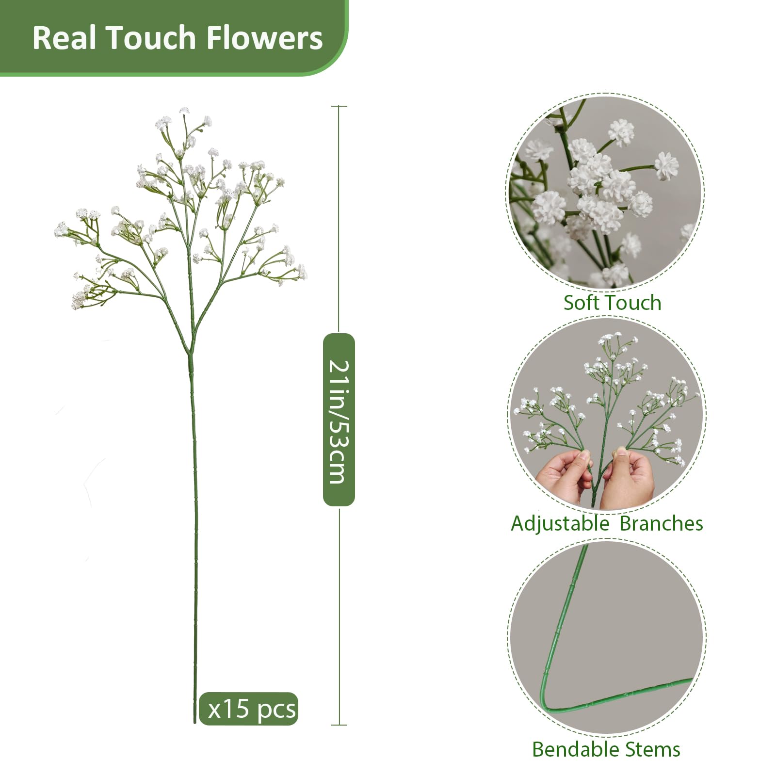 Real touch Baby's Breath artificial blooms in bulk