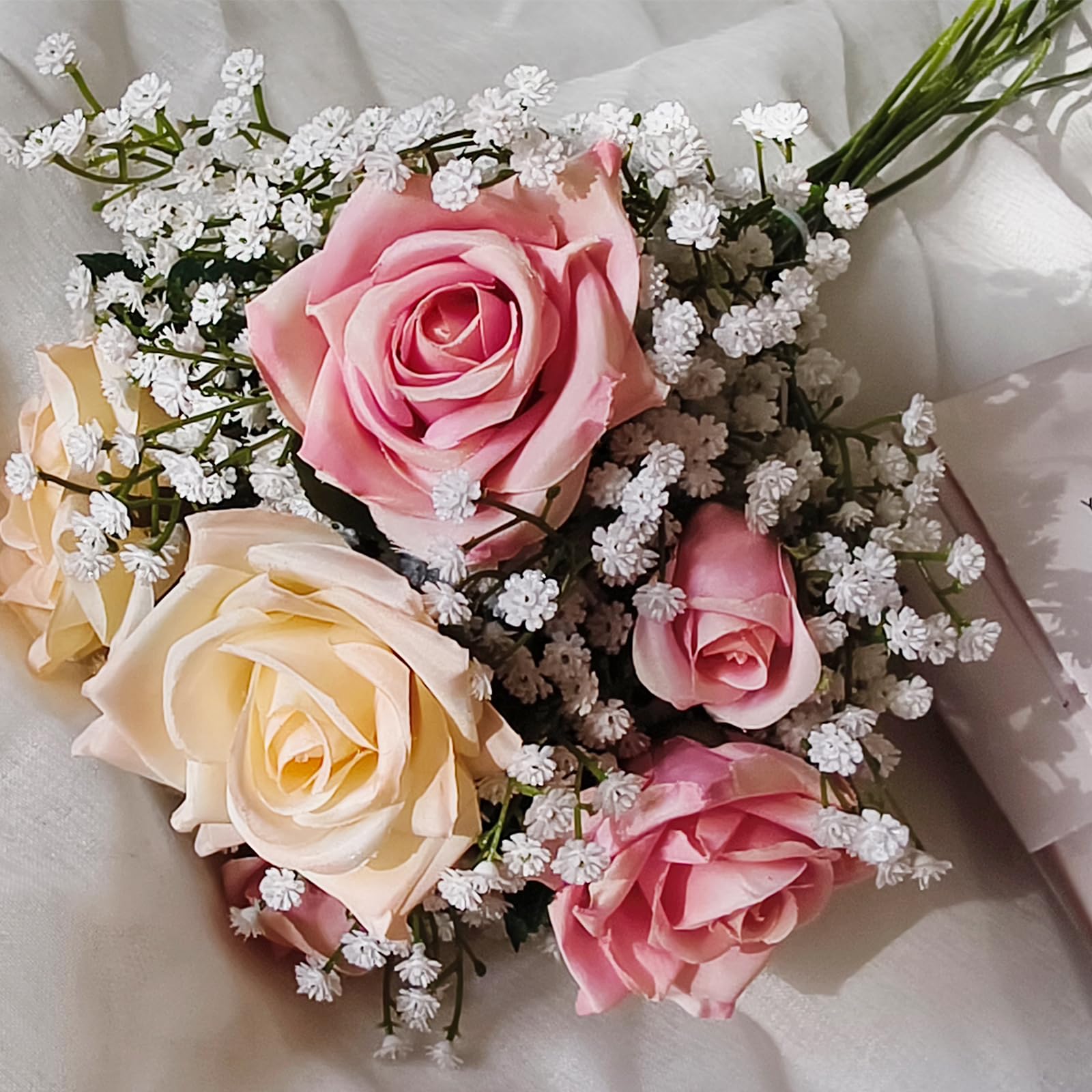White gypsophila faux flowers suitable for vase arrangements