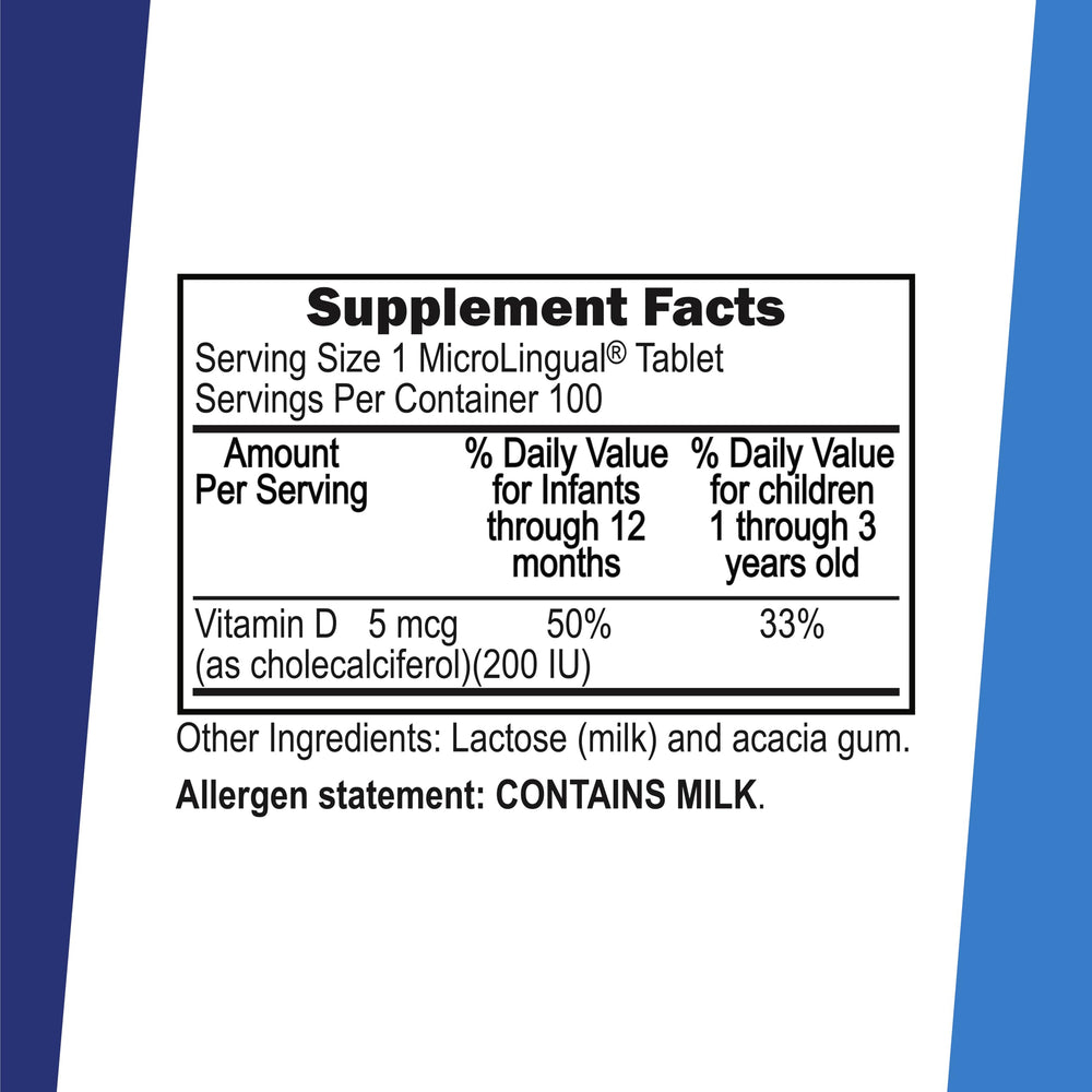 Detail of MicroLingual Vitamin D3 tablet