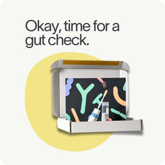Inside view of the baby gut test kit and components