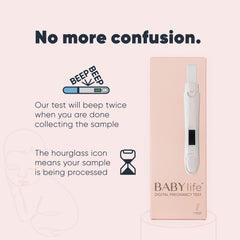 Ergonomic pregnancy test device with wide tip