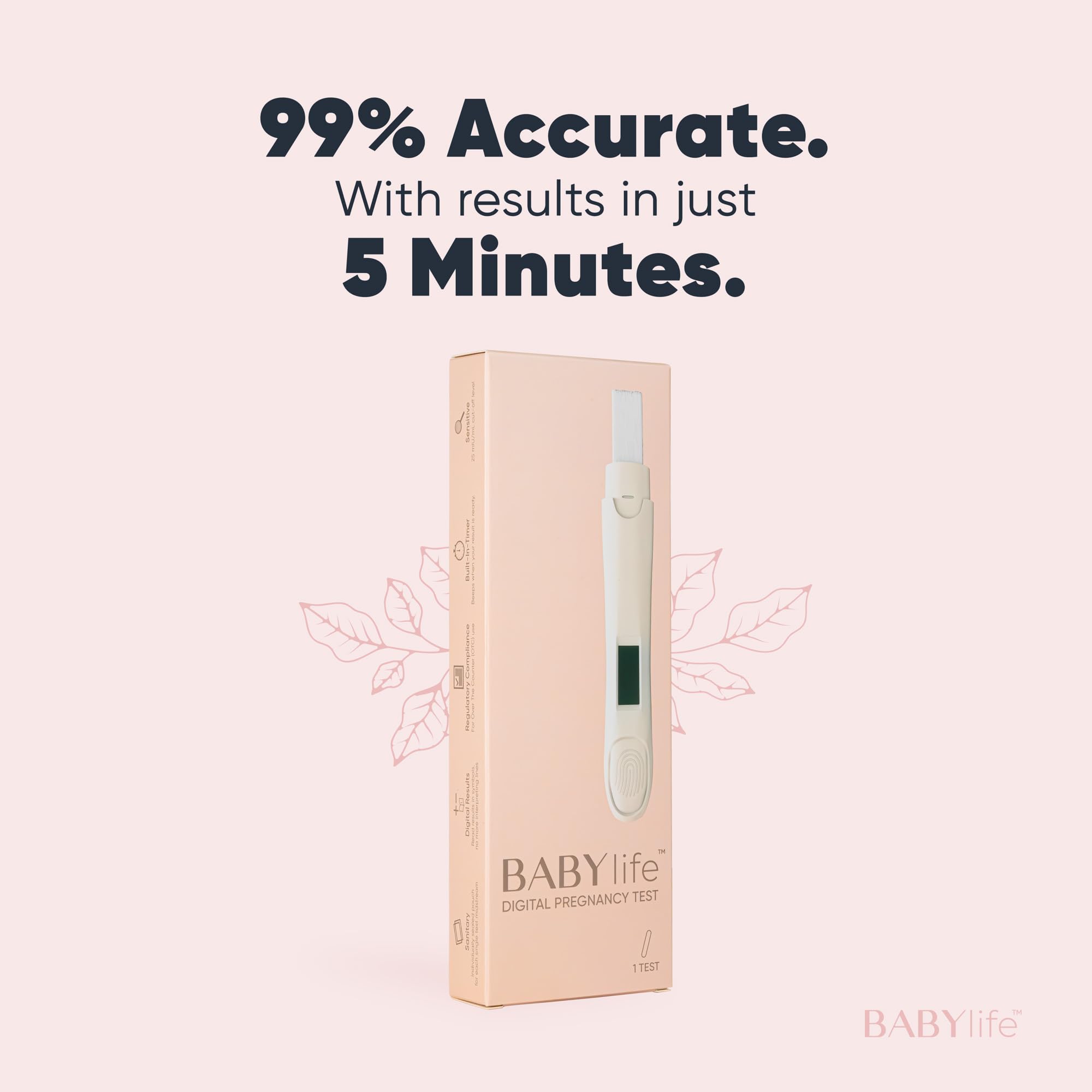 Portable at-home pregnancy test in discreet packaging