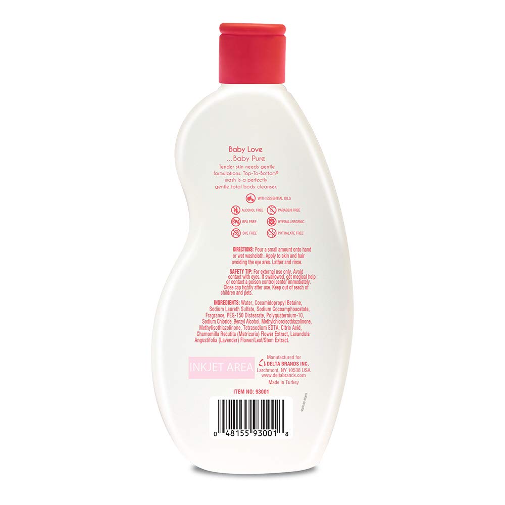 Label of Baby Love Top to Bottom Wash 15oz