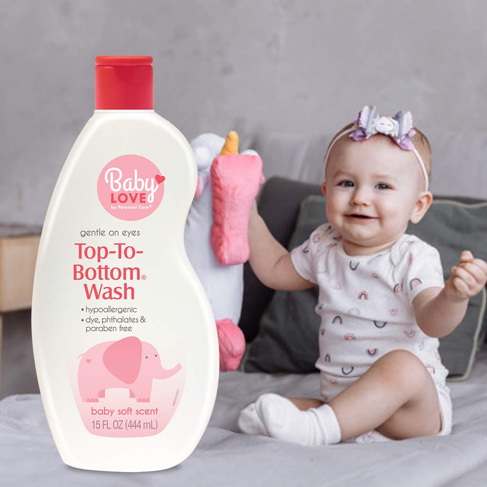 Baby Love Top to Bottom Wash 15oz packaging on neutral background
