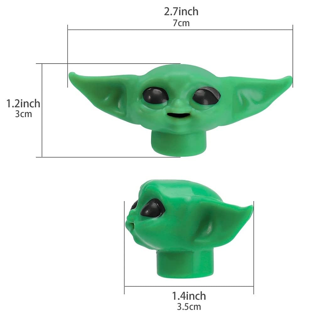 Baby Yoda toothpaste topper attached to toothpaste tube