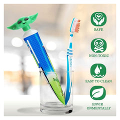 Playful Yoda toothpaste dispenser decor for the bathroom
