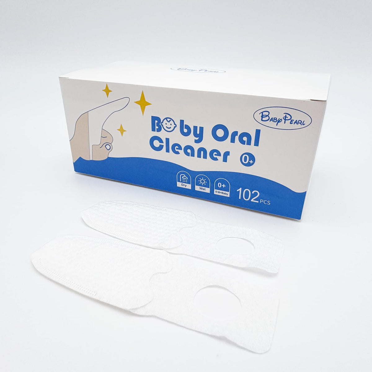 BabyPearl 102PCS Tongue Cleaner packaging and components