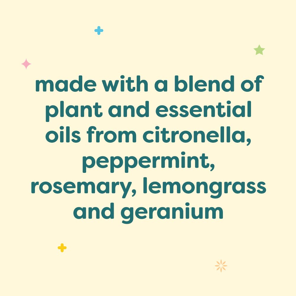 Outdoor scene with BabyGanics spray being applied to deter mosquitoes.