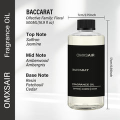 Close-up of Baccarat diffuser oil with amberwood and ambergris scent
