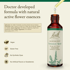 Usage of Bach Agrimony: 2 drops under tongue