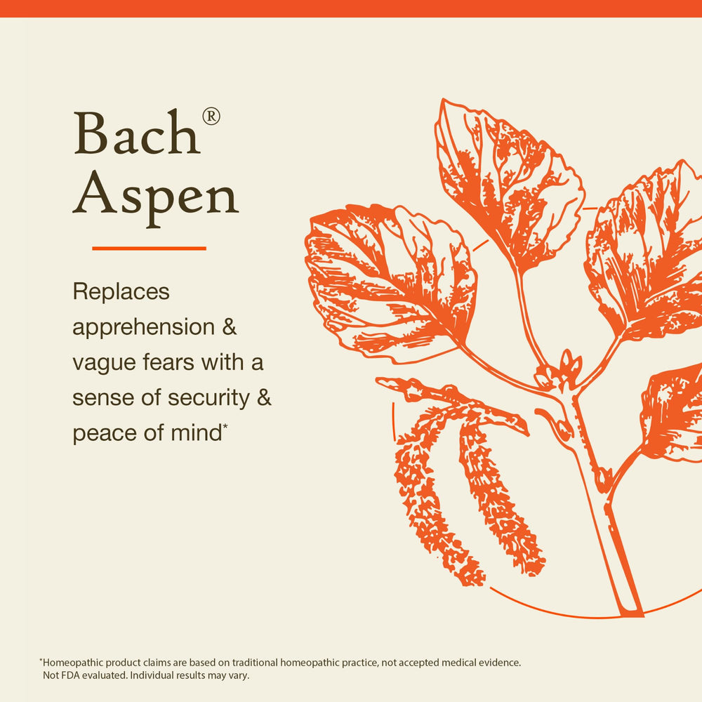 Dropper dispensing Aspen flower remedy under tongue