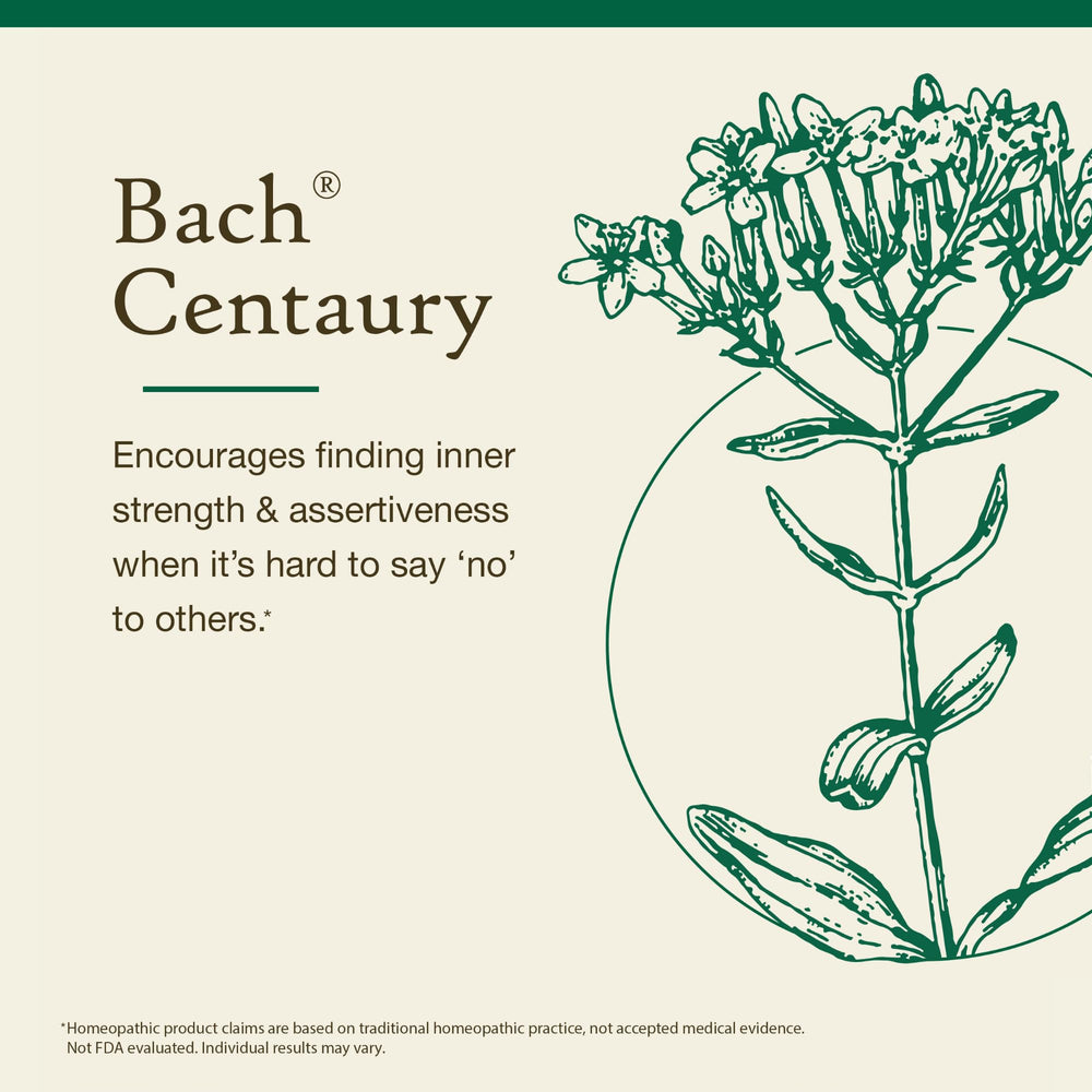Be Assertive Centaury Bach flower remedy with natural wellness concept