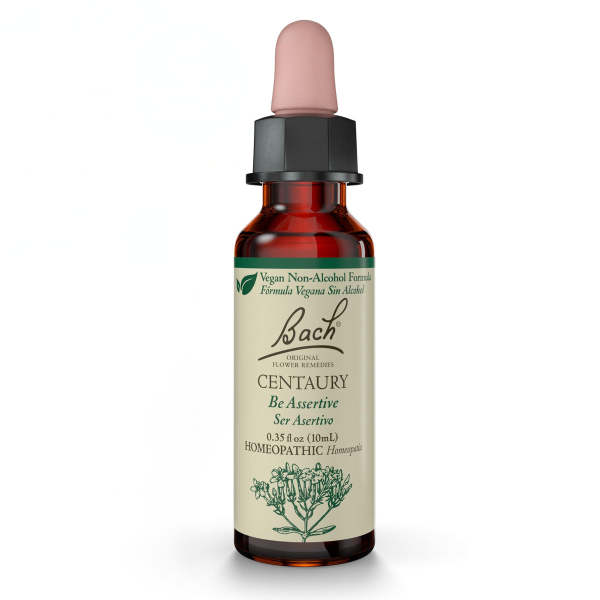 Centaury non-alcohol Bach remedy bottle with 10ml dropper