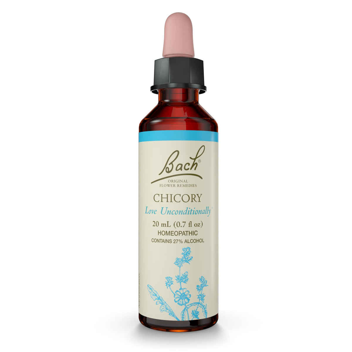 Chicory Bach Original Flower Remedy Love Unconditionally bottle with dropper