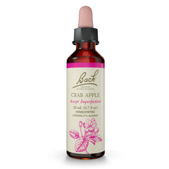 Bach Crab Apple bottle front packaging showing label and dropper for clear identification and convenience