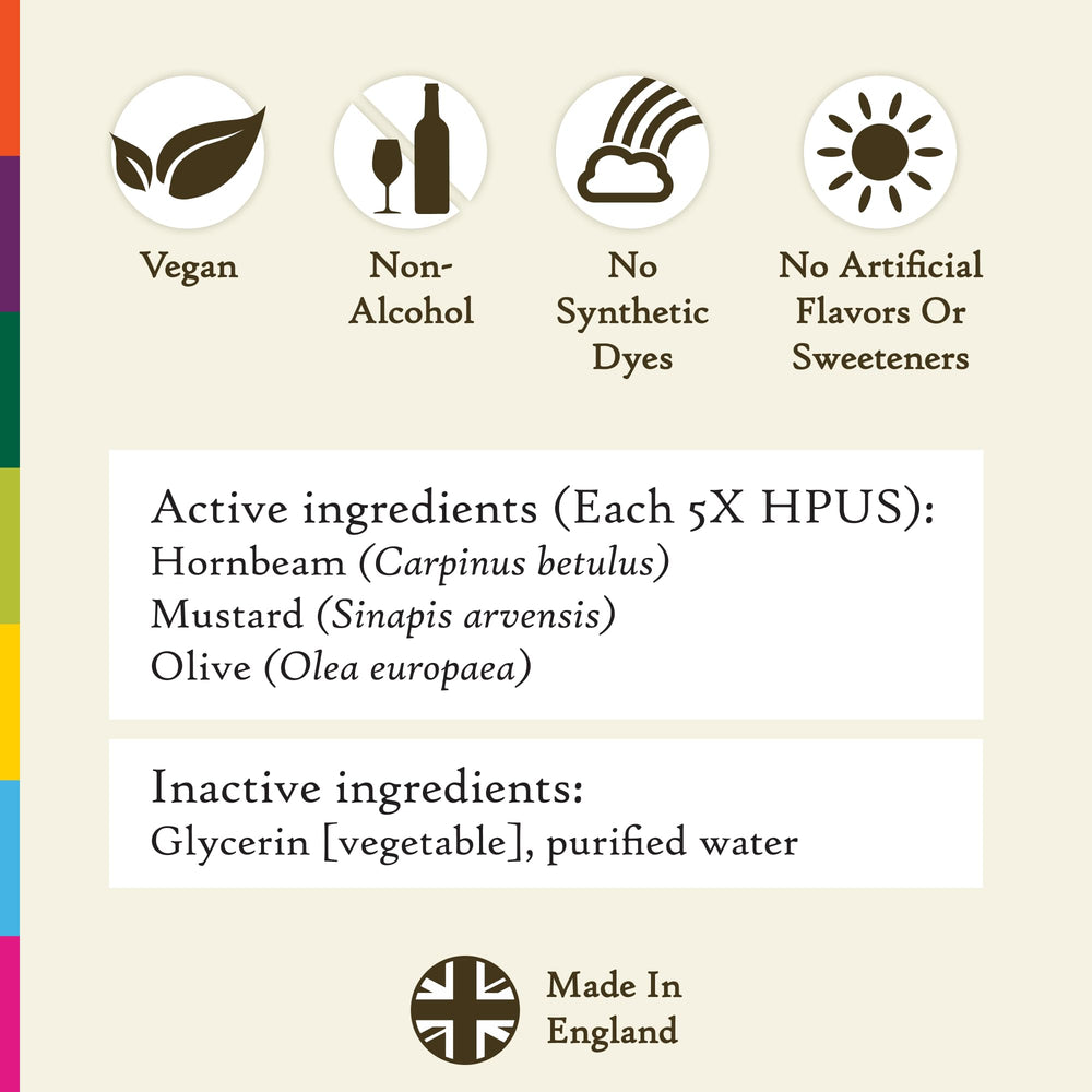 Ingredients: natural flower essences, glycerin and water; vegan, non-alcohol formula