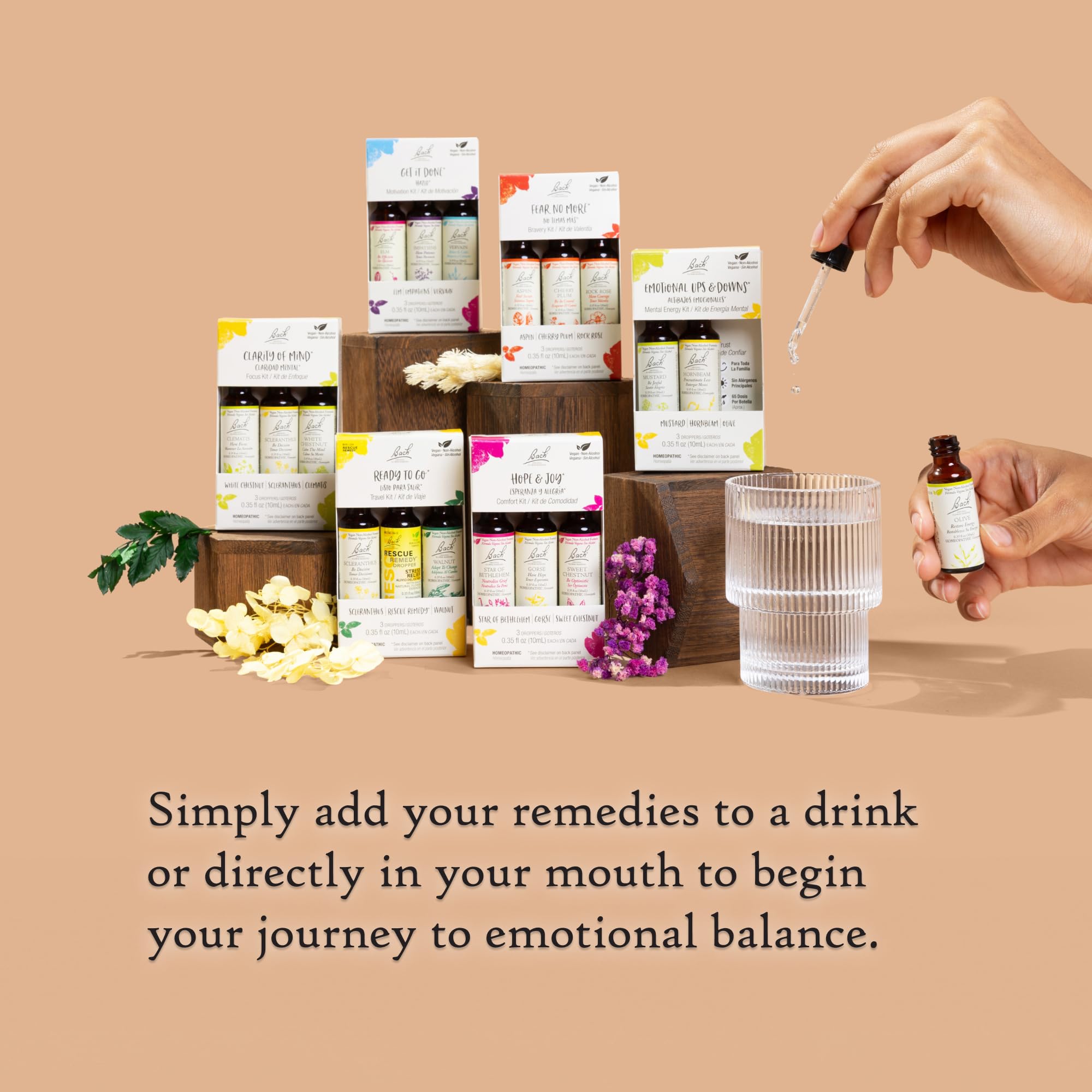 Natural flower remedies concept image for Bach Trio Kit