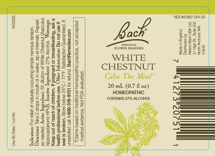 Vegan, natural ingredients label for Bach Flower Remedies with no artificial additives