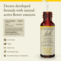 Front view of Bach Gentian Non-Alcohol Flower Remedy bottle