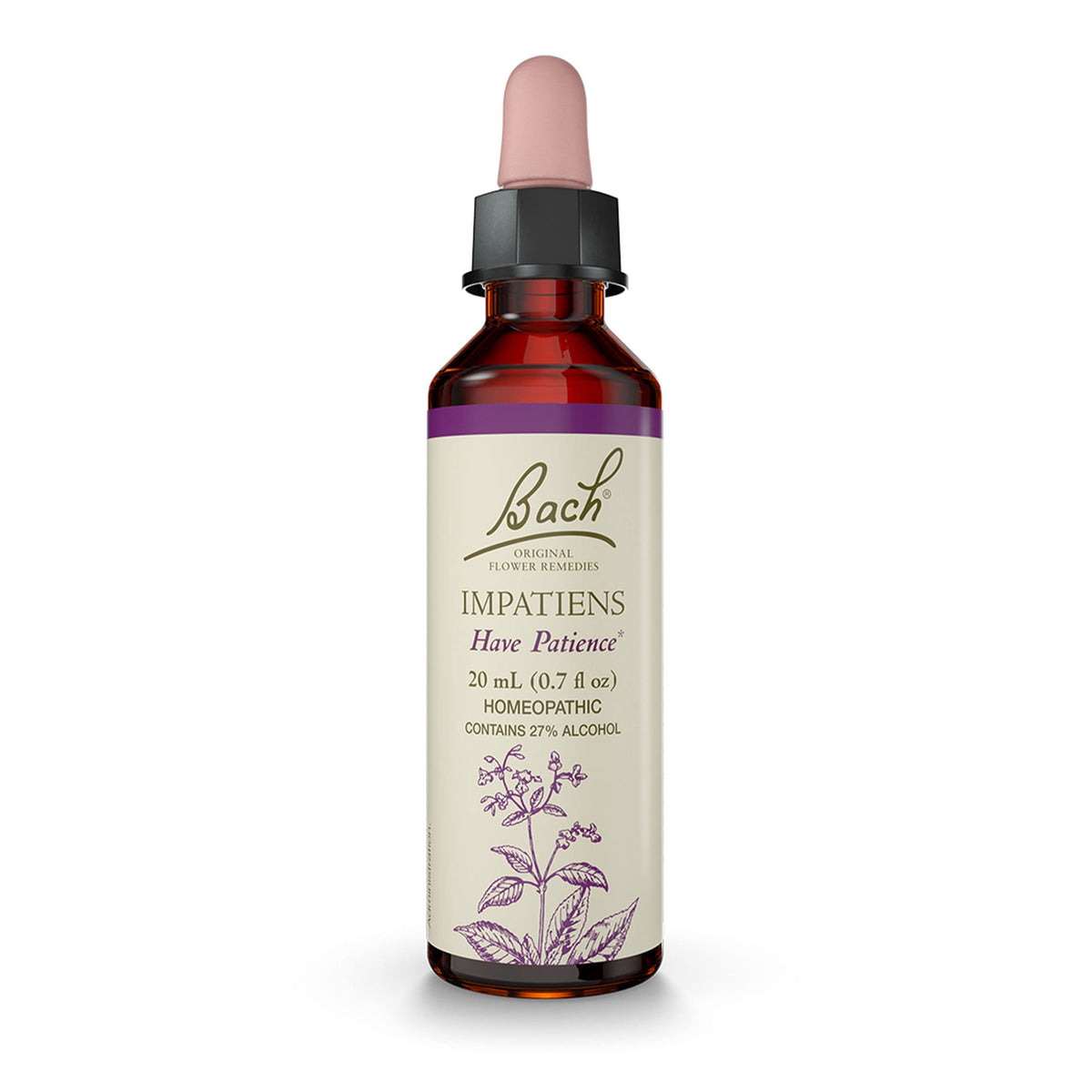 Bach Impatiens Have Patience 20mL dropper bottle – front view