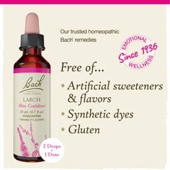 Using 2 drops of Bach Larch under the tongue