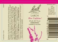 Close-up of Mimulus and Larch 20mL dropper bottles from Bach Original Flower Remedies
