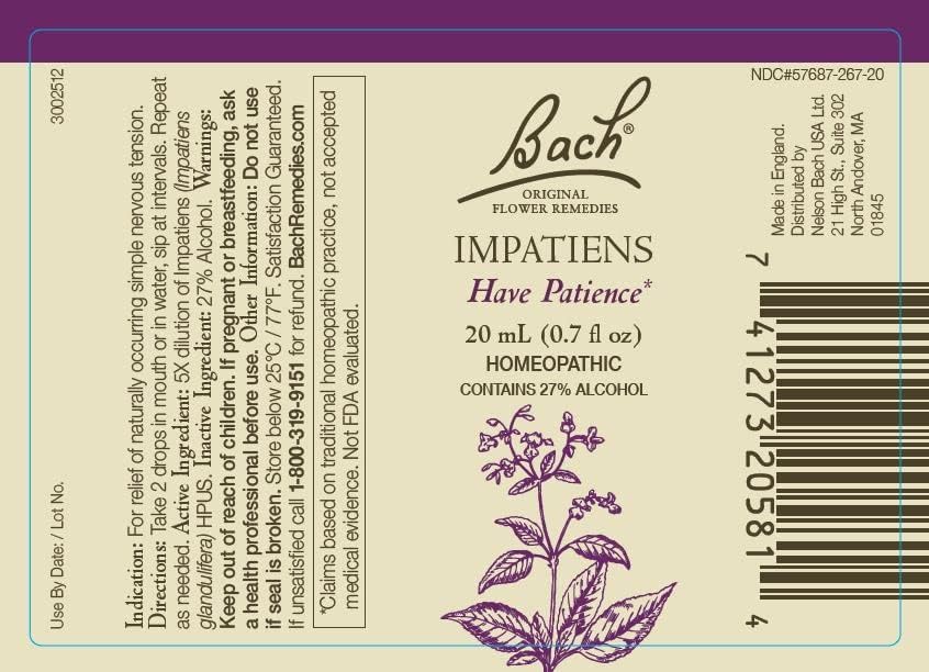 Close-up of Impatiens and Cherry Plum flower essence bottles for Bach Original Flower Remedies.